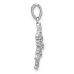 Sterling Silver Rhodium-plated Polished CZ Snowflake Pendant - Image 2