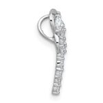Sterling Silver Rhodium-plated Polished CZ Dragonfly Chain Slide Pendant - Image 2