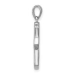 Sterling Silver Rhodium-plated Polished Black Enameled Cross Pendant - Image 2