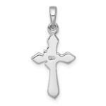 Sterling Silver Rhodium-plated Polished Cross With Dove Pendant - Image 3