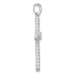 Sterling Silver Rhodium-plated Polished Pave CZ Latin Cross Pendant - Image 2