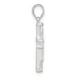 Sterling Silver Polished Tapered Baguette CZ Cross Pendant - Image 2