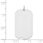 SS Rhodium-plated Polished Front/Satin Back Engravable Dog Tag - Image 4