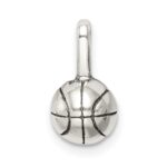 Sterling Silver Antiqued Basketball Charm - Image 4