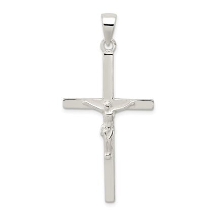 Sterling Silver Polished Crucifix Pendant