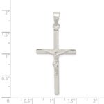 Sterling Silver Polished Crucifix Pendant - Image 3