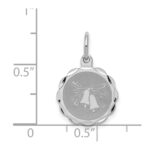 Sterling Silver Rhodium-plated Wedding Bells Disc Charm - Image 3