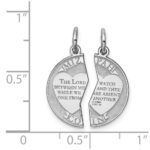 Sterling Silver Rhodium-plated Breakapart Mizpah Charm - Image 3