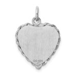Sterling Silver Rhodium-plated Baptism Disc Charm - Image 4
