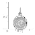 Sterling Silver Rhodium-plated Graduation Day Disc Charm - Image 4