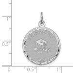 Sterling Silver Rhodium-plated Graduation Day Disc Charm - Image 4