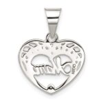 Sterling Silver Mama Heart Charm - Image 3