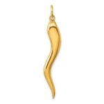 Sterling Silver Gold-tone Polished Italian Horn Pendant - Image 3