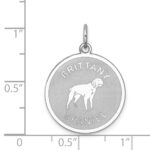 Sterling Silver Rhodium-plated Brittany Spaniel Disc Charm - Image 3