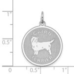Sterling Silver Rhodium-plated Cairn Terrier Charm - Image 3
