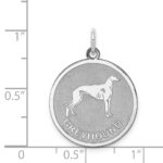 Sterling Silver Rhodium-plated Greyhound Disc Charm - Image 4