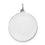 Sterling Silver Rhodium-plated Samoyed Disc Charm - Image 4