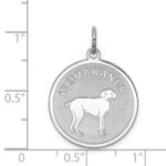 Sterling Silver Rhodium-plated Weimaraner Disc Charm - Image 3