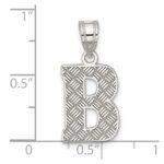 Sterling Silver Rhodium-plated Letter B Initial Pendant - Image 4