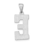 Sterling Silver Rhodium-plated Letter E Initial Pendant - Image 4