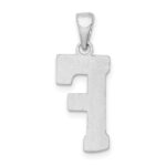 Sterling Silver Rhodium-plated Letter F Initial Pendant - Image 4