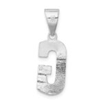 Sterling Silver Rhodium-plated Letter G Initial Pendant - Image 3