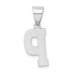 Sterling Silver Rhodium-plated Letter P Initial Pendant - Image 4