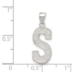 Sterling Silver Rhodium-plated Letter S Initial Pendant - Image 3