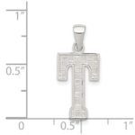 Sterling Silver Rhodium-plated Letter T Initial Pendant - Image 3