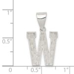 Sterling Silver Rhodium-plated Letter W Initial Pendant - Image 3