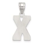 Sterling Silver Rhodium-plated Letter X Initial Pendant - Image 3