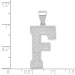 Sterling Silver Rhodium-plated Letter F Initial Pendant - Image 4