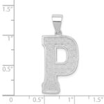 Sterling Silver Rhodium-plated Letter P Initial Pendant - Image 4