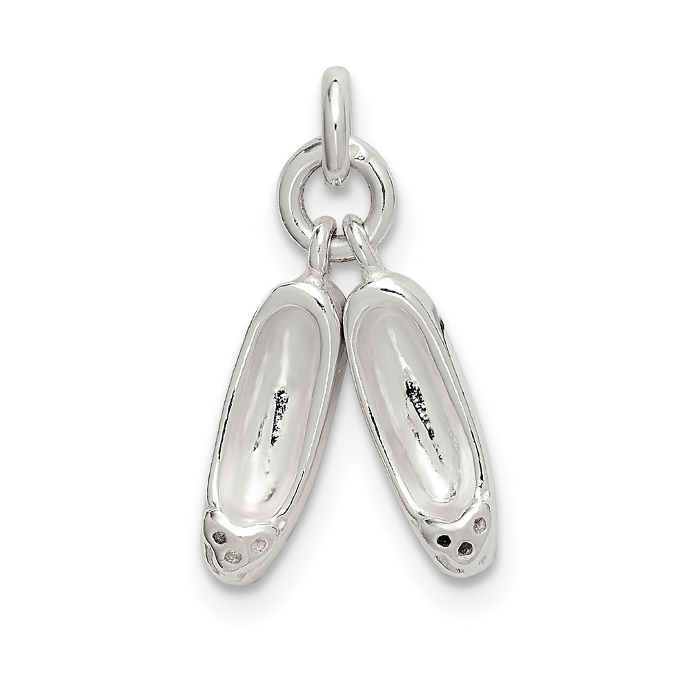 QC289.jpg Sterling Silver Ballet Slippers Charm - Image 1