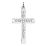 Sterling Silver Platinum-plated Cross Lord's Prayer Pendant - Image 3