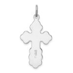 Sterling Silver Platinum-plated Eastern Orthodox Blue Enamel Cross Pendant - Image 4