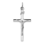 Sterling Silver Platinum-plated INRI Crucifix Pendant