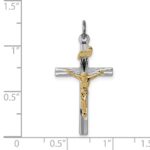 Sterling Silver Platinum-plated & Vermeil INRI Crucifix Charm - Image 3