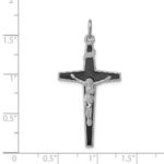 Sterling Silver Platinum-plated Enameled Crucifix Pendant - Image 3