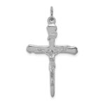 Sterling Silver Platinum-plated Crucifix Pendant