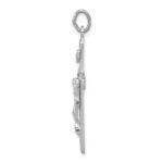 Sterling Silver Platinum-plated Crucifix Pendant - Image 2