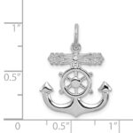 Sterling Silver Platinum-plated Mariner Cross Pendant - Image 4