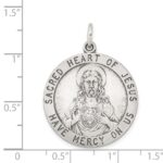 Sterling Silver Antiqued Sacred Heart of Jesus Medal - Image 3
