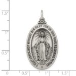 Sterling Silver Antiqued Miraculous Medal - Image 3