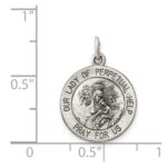 Sterling Silver Antiqued Our Lady of Perpetual Help Medal - Image 3