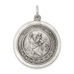 Sterling Silver Antiqued St. Christopher Medal