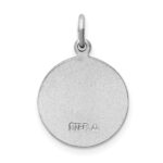 Sterling Silver Platinum-plated Blue Epoxy St. Christopher Medal - Image 3