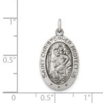 Sterling Silver Antiqued St. Christopher Medal - Image 3