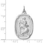 Sterling Silver Platinum-plated St. Christopher Medal - Image 3