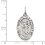 Sterling Silver Antiqued St. Christopher Hockey Medal - Image 4